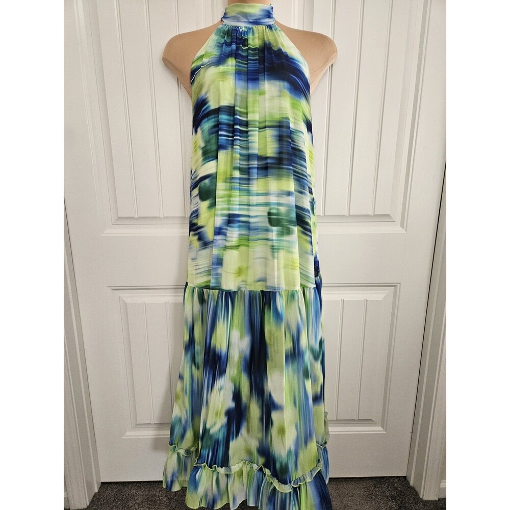 ONE33 Social The Barret Ikat Maxi Gown Sz 10 Cruise Tropical Wedding Vacation